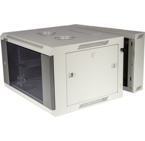 Шкаф настенный серии Pro,  3-секционный,  6U 600x600,  стеклянная дверь