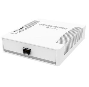 MikroTik RB260GS with 5 Gigabit ports and SFP cage,  SwOS,  plastic case,  PSU
