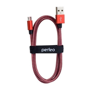 PERFEO Кабель USB2.0 A вилка - Micro USB вилка,  красно-белый,  длина 3 м.  (U4804)