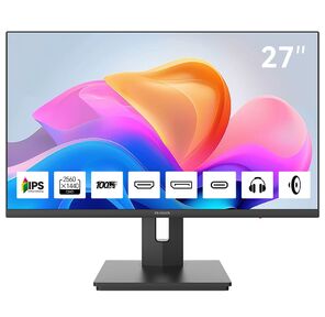 Монитор 27" AIWA MQ275A Black  (IPS,  2560x1440,  HDMI+DP+Type C 15W,  4 ms,  178° / 178°,  300 cd / m,  1000:1,  100Hz,  Spk,  Pivot)