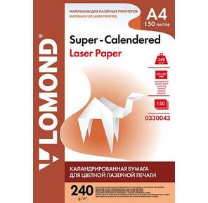 Бумага Lomond 0330043 A4 / 240г / м2 / 150л. / белый матовое / матовое суперкаландрированная для лазерной печати
