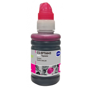 Cactus CS-EPT6643 Чернила пурпурный 100мл для Epson L100 / L110 / L120 / L132 / L200 / L210 / L222 / L300 / L312 / L350 / L355 / L362 / L366 / L456 / L550 / L555 / L566 / L1300
