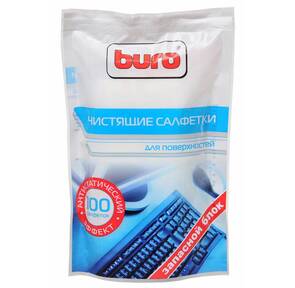 Чистящее средство влажные салфетки Buro "BU-Zsurface" запасной блок,  для поверхностей  (100шт. / уп.)