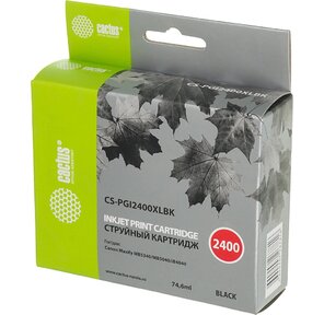 Картридж струйный Cactus CS-PGI2400XLBK черный для Canon MAXIFY iB4040 /  МВ5040 /  МВ5340  (74.6мл)