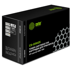 Тонер Картридж Cactus CS-Q5942X черный для HP 4250 / 4350  (20000стр.)