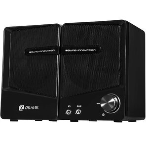 Колонки Oklick OK-126 2.0 черный 6Вт портативные