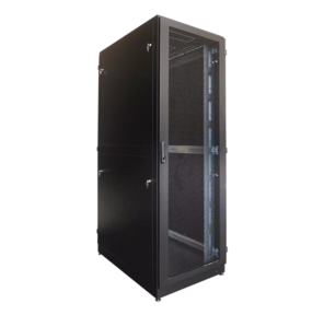 Шкаф серверный напольный 42U  (800  1200) двойные перфорированные двери 2 шт.,  цвет черный