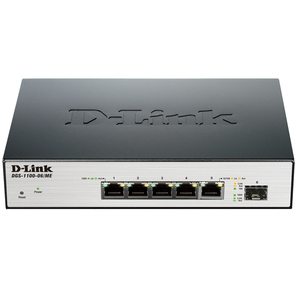 D-Link DGS-1100-06 / ME / A1A 5-ports UTP 10 / 100 / 1000Mbps + 1-port 1000Mbps SFP,  Layer 2 EasySmart Gigabit Switch,  11”