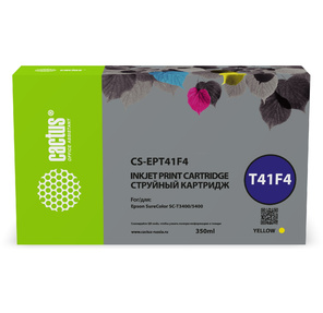Картридж струйный Cactus CS-EPT41F4 T41F4 желтый  (350мл) для Epson SureColor SC-T5400M / SC-T3405 / SC-T5405