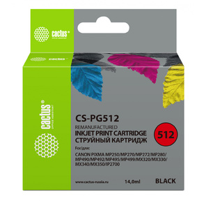 Картридж Cactus CS-PG512 для Canon Pixma MP240 /  MP250 / MP260 /  MP270 /  MP480,  черный,  15 мл