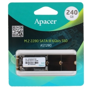 M.2 2280 240GB Apacer AST280 Client SSD AP240GAST280-1 SATA 6Gb / s,  520 / 495,  IOPS 84K,  TLC,   (914101) Retail  (914101)