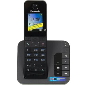 Panasonic KX-TGH220RUB Беспроводной телефон DECT Цветной,  АОН,  автоответчик,  черный