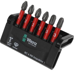 WERA  (WE-057691) Bit-Check 6 PH Impaktor 1,  6 предметов