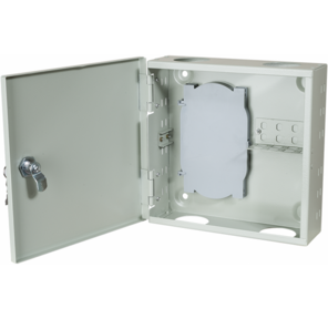 Кросс оптический настенный на 8 SC адаптеров,  металлический с замком