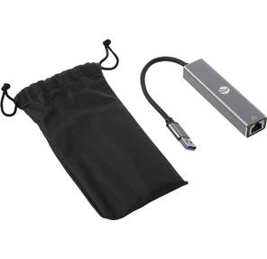 Переходник USB 3.0 -->RJ-45 1000Mbps+3 USB3.0,  Aluminum Shell,  0.2м VCOM <DH312A>
