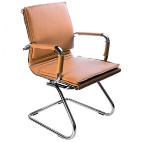 Бюрократ Ch-993-Low-V camel,  Кресло,  светло-коричневый,  иск. кожа,  низкая спинка,  полозья хром