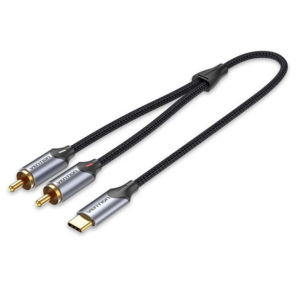 Переходник-разветвитель Vention гибкий USB-C M / 2RCA M - 1.5м