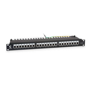 Cabeus PL-24-Cat.5e-SH-Dual IDC Патч-панель 19" (1U),  24 порта RJ-45 полностью экранированная,  категория 5e,  Dual IDC