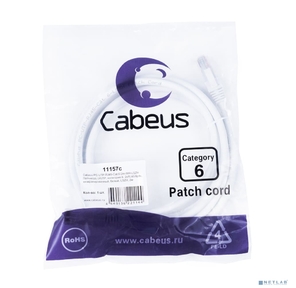 Cabeus PC-UTP-RJ45-Cat.6-2m-WH-LSZH Патч-корд U / UTP,  категория 6,  2xRJ45 / 8p8c,  неэкранированный,  белый,  LSZH,  2м