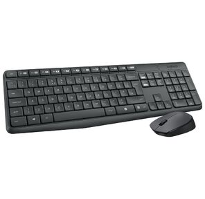 Комплект клавиатура и мышь Logitech Комплект беспроводной Logitech MK235 |920-007948| клавиатура черная,  100 клавиш с защитой от воды,  |920-007948| мышь M170,  черная,  оптическая,  3 кнопки,  2.4GHz,  USB-ресивер  (064003) {8}