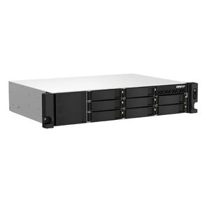 QNAP TS-864eU-8G NAS,  8-tray 3, 5" / 2, 5" w / o HDD,  4-core Intel Celeron N5095 2.0-2.9 GHz,  8GB DDR4 max,  2x2.5GbE LAN,  2U Rackmount,  1x300W PSU.  W / o rail kit RAIL-B02