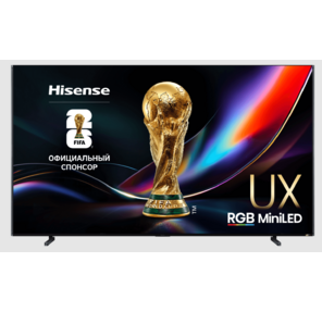 Hisense 116UXQ Телевизор Mini-LED 116'',  Ultra HD,  Mini LED,  Local Dimming Zones 3584,  Smart  (VIDAA U9),  Anti-Reflection PRO,  пиковая яркость 4000 нит,  165Гц,  Game Mode PRO,  FreeSync Premium PRO,  6.2.2 1102W,  3 HDMI,  2 USB,  безрамочный экран,  алюминий / угольно серый,   (2025)