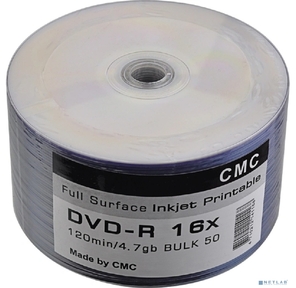 Диск DVD-R CMC 4.7 Gb,  16x,  Bulk  (50),  Full Ink Print  (50 / 600)