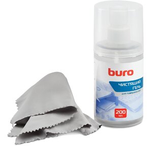 Чистящее средство чистящий комплект  (гель + микрофибра) Buro "BU-Gsurface" для поверхностей  (200мл)