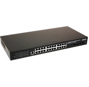 Коммутатор Gigabit Ethernet OSNOVO SW-24G4X-L2 Управляемый L2+ коммутатор Gigabit Ethernet на 28 портов. Порты: 24 x GE  (10 / 100 / 1000Base-T) + 4 x 1G / 10G SFP+ Uplink. Консольный порт,  Уровень управления L2+. Поддержка Jumbo Frame