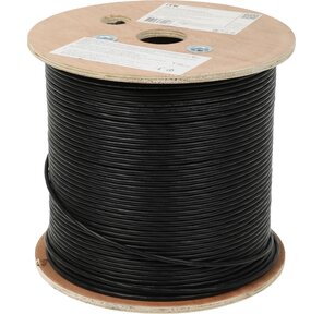 Кабель связи витая пара U / UTP,  кат.5E 4х2х24AWG solid,  LDPE,  305м,  черный