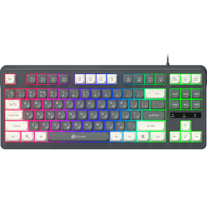 Клавиатура Оклик 711G серый / белый USB Multimedia for gamer LED  (1790385) кабель 1.5м