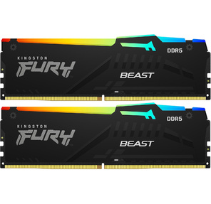 Память оперативная Kingston 32GB U-DIMM DDR5 ,  5600МГц,  CL36  (Kit of 2) FURY Beast Black EXPO RGB