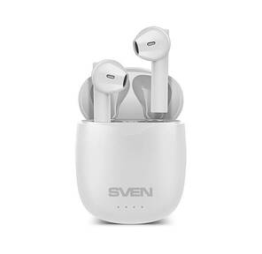 SVEN Беспроводные внутриканальные наушники с микрофоном E-727BT,  белый  (Bluetooth,  TWS)