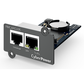 CyberPower SNMP карта RMCARD205 Remote management SNMP card for OL,  OLS,  PR,  OR series UPSs,  PowerPanel® Business Edition software,  сompatible with ENVIROSENSOR,  0.15x0.15x0.07m.,  0.2kg.