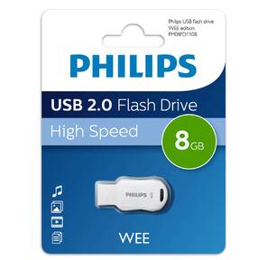 Флеш накопитель 8GB PHILIPS WEE 2.0 8GB,  USB 2.0