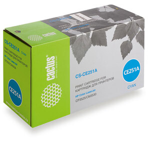Тонер Картридж Cactus CS-CE251A голубой для HP Сolor LaserJet CP3525 / CM3530  (7000стр.)