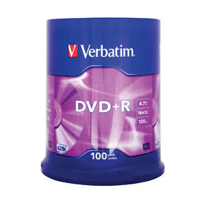 Verbatim 43551 AdvancedAzo Диск DVD+R 4.7ГБ 16x + пласт.коробка,  на шпинделе  (100шт. / уп.)