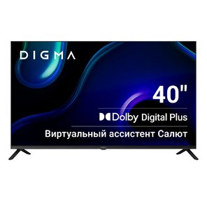 Телевизор LED Digma 40" DM-LED40SBB36 Салют ТВ Frameless Metal черный / черный FULL HD 60Hz DVB-T DVB-T2 DVB-C DVB-S DVB-S2 USB WiFi Smart TV