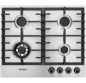 Варочная панель Gefest 1214-01 К5 Газовая Новая серия назовых панелей 1214 ,  Ультратонкая и гладкая как стекло. Нержавеющая сталь  ,  чугунные решётки ,  автоматический розжиг ,  газ-контроль ,  WOK конфорка
