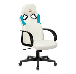 Кресло игровое Бюрократ ZOMBIE RUNNER белый / голубой искусственная кожа крестовина пластик