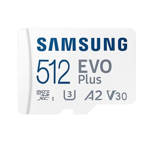 Флеш карта microSDXC 512GB Samsung  Class 10,  A2,  V30,  UHS-I  (U3),  R 130 МБ / с,  <MB-MC512KA / KR> адаптер на SD