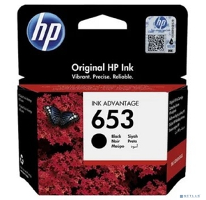 HP 653 Black Original Ink Advantage Cartridge