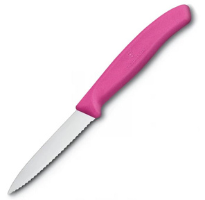 Нож кухонный Victorinox Swiss Classic  (6.7636.L115) стальной для овощей лезв.80мм серрейт. заточка розовый