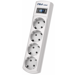 Surge protector Pilot Mini 4 euro outlets,  10A  /  2.2kVt,  automatic circuit-breaker,  10 m