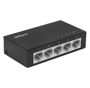 Коммутатор 5-в-1 Dahua DH-PFS3005-5ET  / 5 портовдо 100 Мбит.с / коммутация до 1 Гбит.с / неуправляемый / Plug & Play / черный  (DH-PFS3005-5ET)