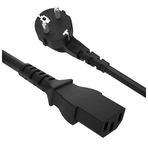 GCR Кабель питания PROF 2.0m,  Евровилка угловая - С13,  3*1, 0mm,  черный,  GCR-54377