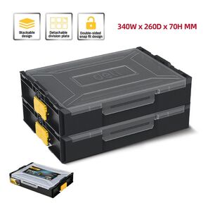 Органайзер пластиковый штабелируемый с переставными перегородками Deli DL1201 340 х 260 х 70 мм