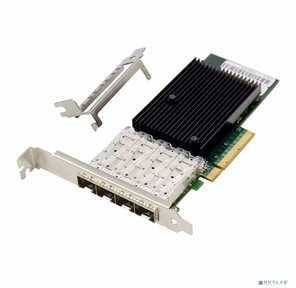 ORIENT XWT-INT710PE8 4SFP+,  Сетевая карта PCI-Ex8 v3.0 4xSFP+ 10Gbps Converged Server NIC,  Intel X710 chipset,  10 / 1 Гбит / с,  2 планки крепления в комплекте  (33289)