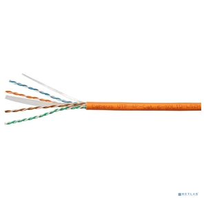 Cabeus UTP-4P-Cat.6-SOLID-LSZH-100 Кабель витая пара UTP  (U / UTP),  категория 6,  4 пары  (23 AWG),  одножильный,  LSZH,  нг (А)-HF,  оранжевый  (100 м)