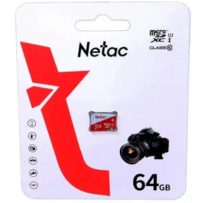 Netac P500 ECO 64GB MicroSDXC U1 / C10 up to 80MB / s,  retail pack card only